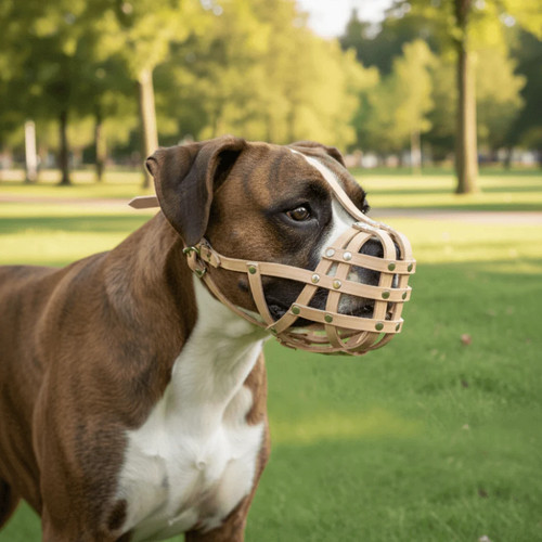 Licht leder hund maulkorb - hund, für